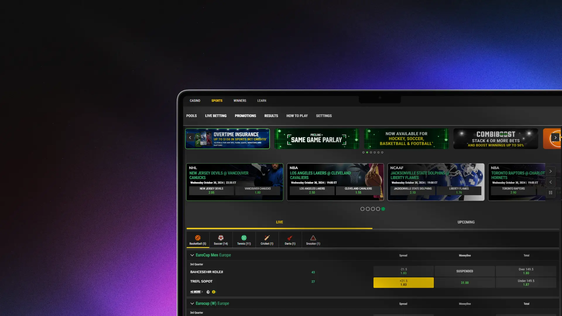 screenshot for Sports betting